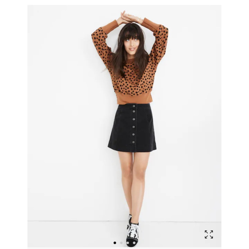 Madewell Snap Jean Skirt in Rawley Black‎ Sz 6 0023 B 1